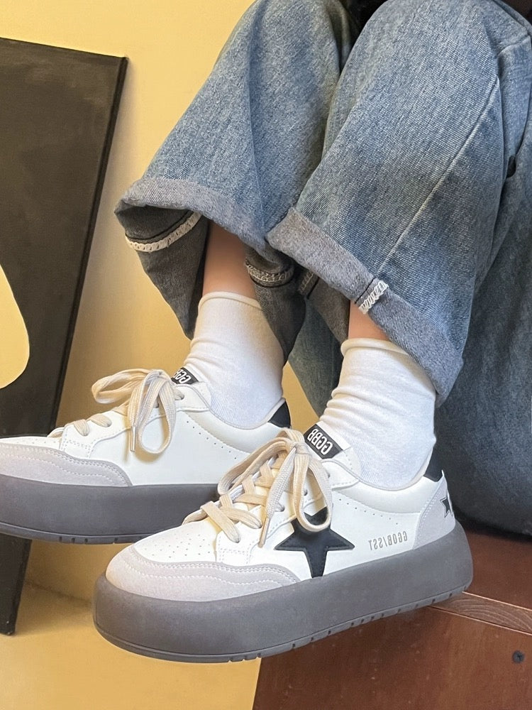 Lin Xiansan 2024 new autumn Korean style star shoes for female students, versatile niche thick-soled sports and leisure sneakers