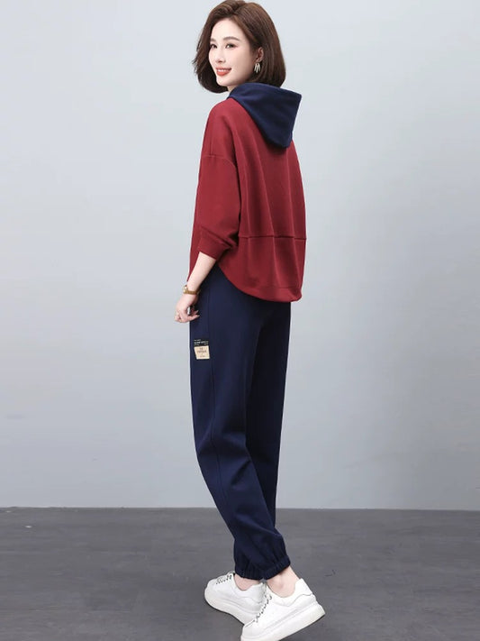 Sports Suit 2024 New Early Autumn Wear A Complete Set of Early Autumn Age Reduction, Western Fashion, Covering Flesh and Slimming Two-piece Set