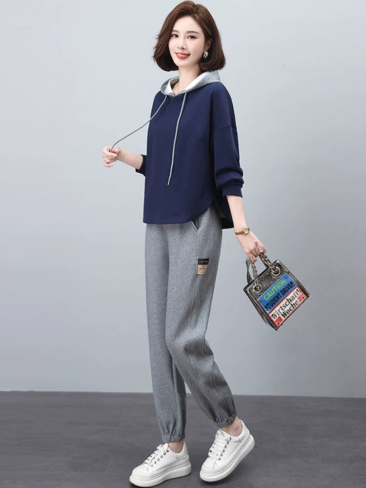 Sports Suit 2024 New Early Autumn Wear A Complete Set of Early Autumn Age Reduction, Western Fashion, Covering Flesh and Slimming Two-piece Set