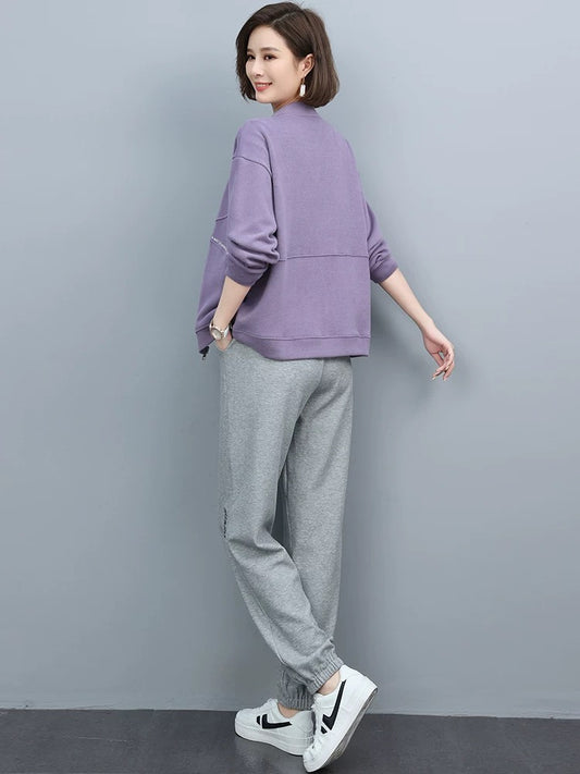Women's Sports Suit 2024 Autumn New Professional Fashion Casual Light Sophistication Hong Kong Style Retro Spring and Autumn Two-piece Set
