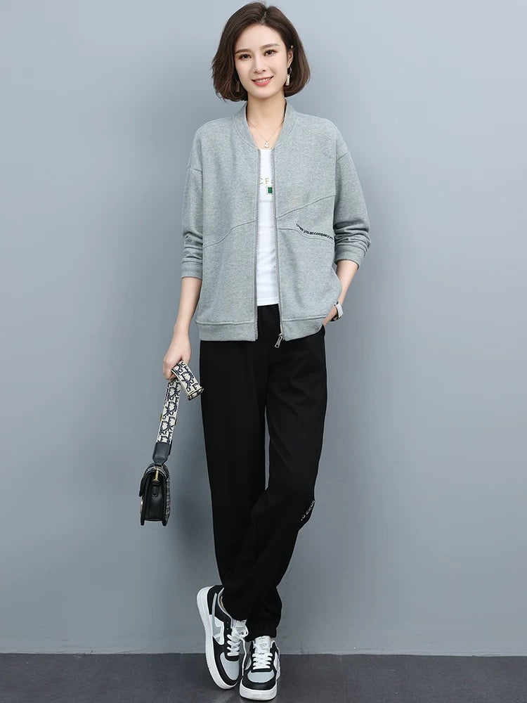 Women's Sports Suit 2024 Autumn New Professional Fashion Casual Light Sophistication Hong Kong Style Retro Spring and Autumn Two-piece Set
