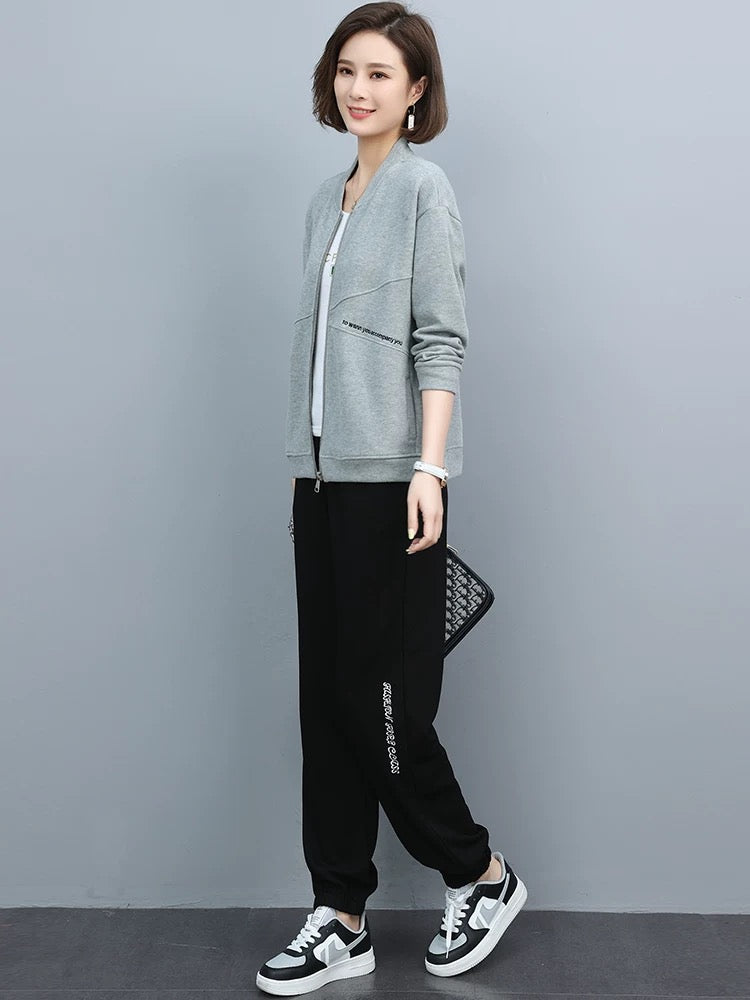 Women's Sports Suit 2024 Autumn New Professional Fashion Casual Light Sophistication Hong Kong Style Retro Spring and Autumn Two-piece Set