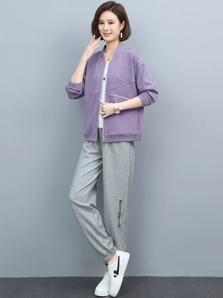 Women's Sports Suit 2024 Autumn New Professional Fashion Casual Light Sophistication Hong Kong Style Retro Spring and Autumn Two-piece Set