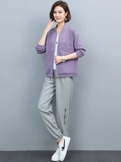 Women's Sports Suit 2024 Autumn New Professional Fashion Casual Light Sophistication Hong Kong Style Retro Spring and Autumn Two-piece Set