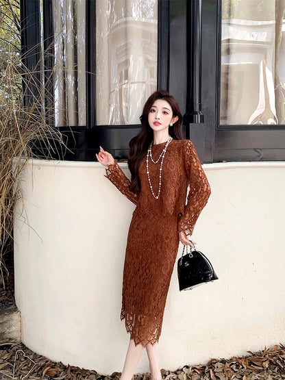 This year's popular beautiful suits for autumn women's clothing 2024 new temperament complete set with two-piece skirt suit