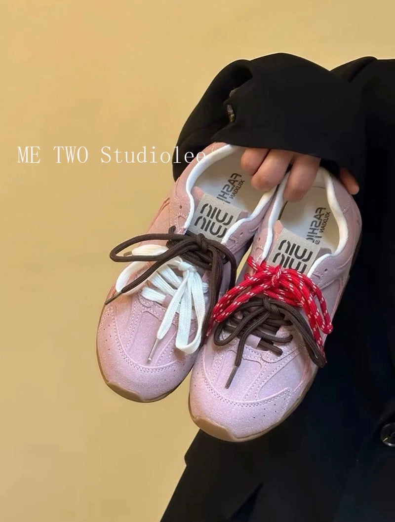 24 spring new retro flat-soled Forrest Gump jogging sports and leisure lightweight versatile moral training single shoes for women and dad shoes