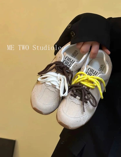 24 spring new retro flat-soled Forrest Gump jogging sports and leisure lightweight versatile moral training single shoes for women and dad shoes