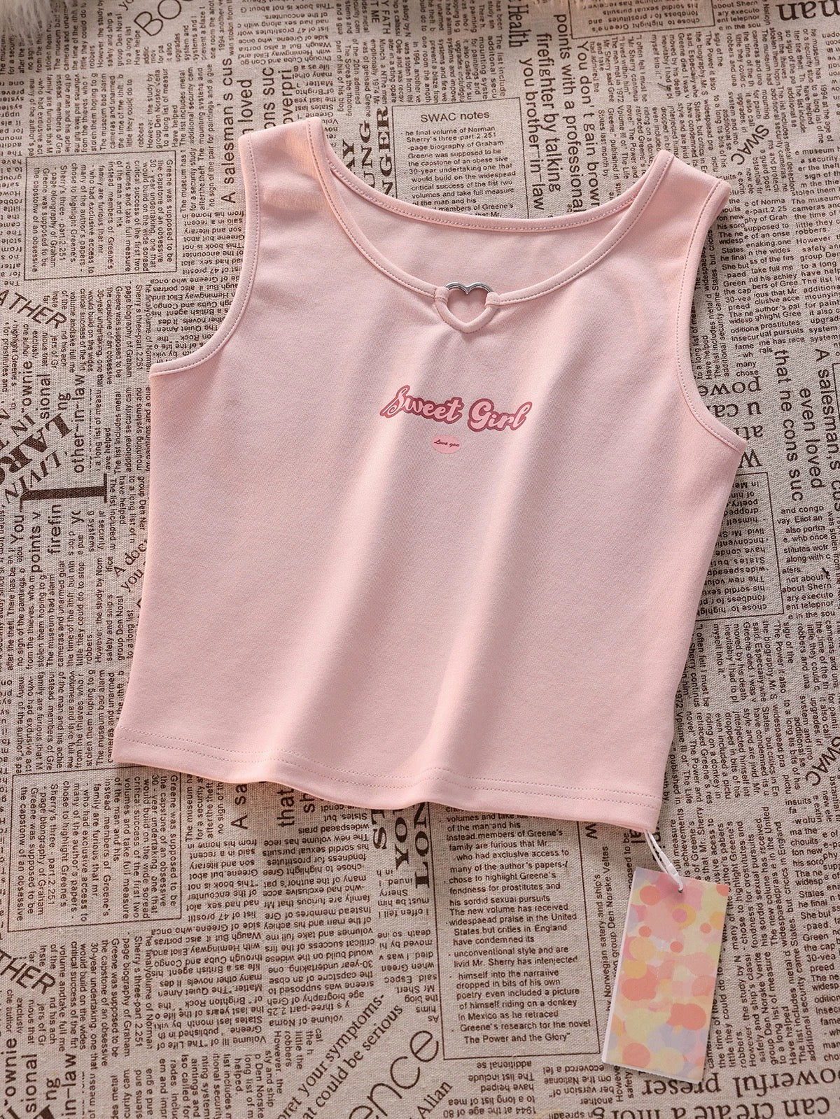 [Free trial] Pink hollow hot girl vest top female designer denim shorts tea-style outfit set