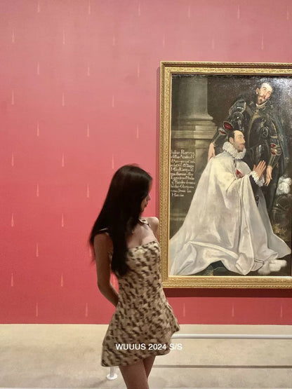 [50% Off Bargain] [Van Gogh Abstract Style] Detachable Collar, Built-in Bra Pads, Printed Dress