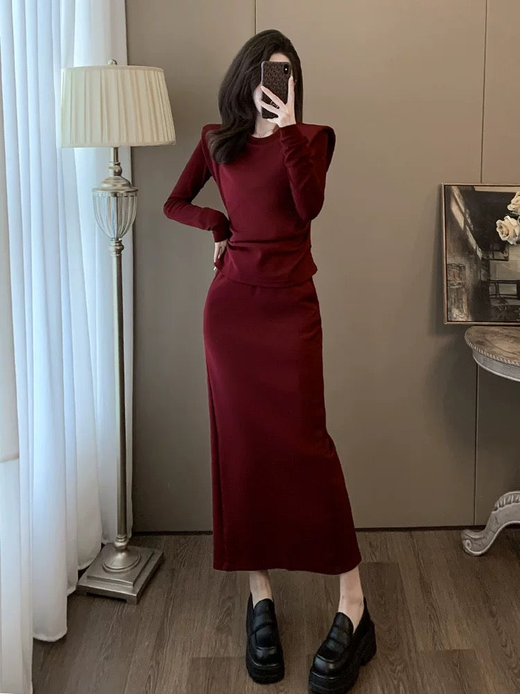 High-end sports casual suit for women in autumn and winter, plus velvet, this year's popular beautiful and fashionable sweatshirt and skirt two-piece set
