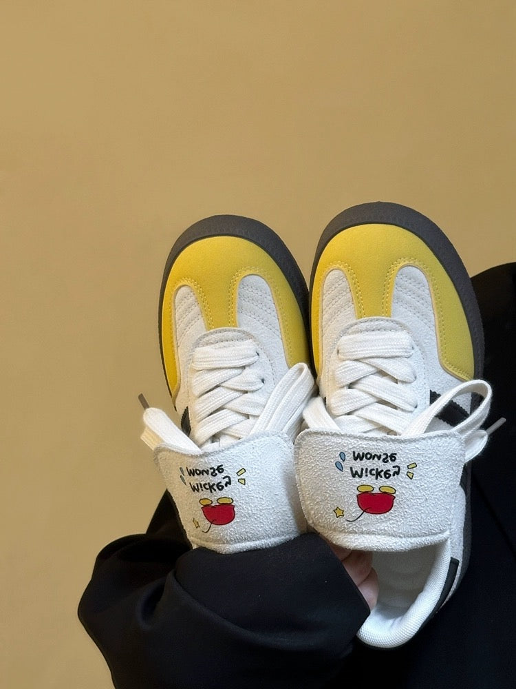 Lin Xiansan graffiti moral training shoes women's shoes 2024 new thick-soled white shoes retro Forrest Gump shoes sports casual shoes