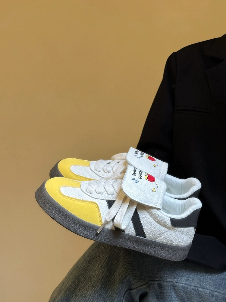 Lin Xiansan graffiti moral training shoes women's shoes 2024 new thick-soled white shoes retro Forrest Gump shoes sports casual shoes