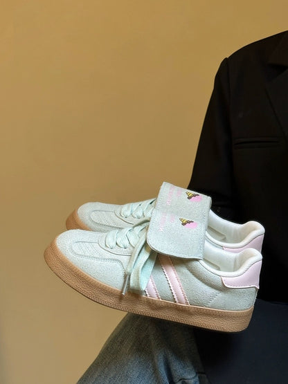 Lin Xiansan graffiti moral training shoes women's shoes 2024 new thick-soled white shoes retro Forrest Gump shoes sports casual shoes