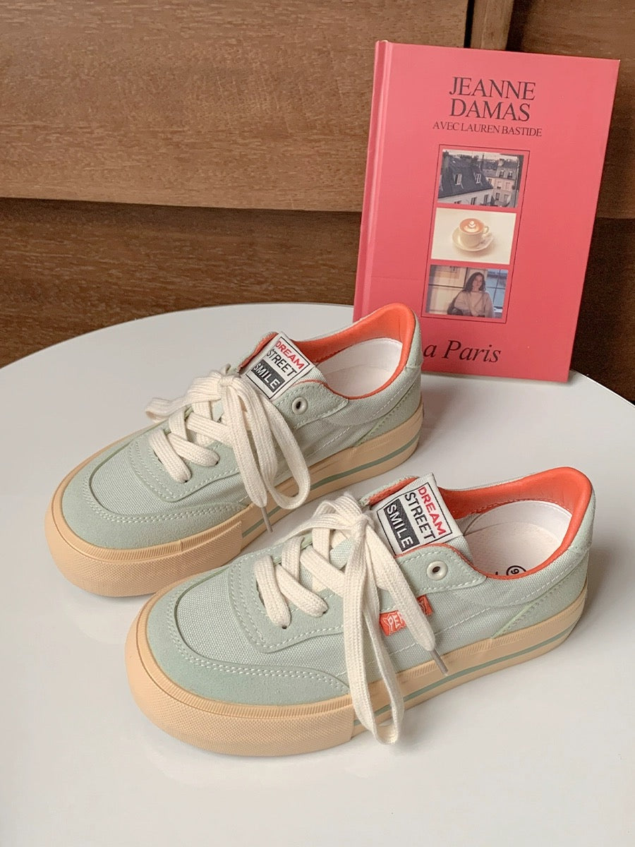 Lulu Dan Korean versatile white shoes for women 2023 new summer thin breathable canvas shoes student niche sneakers