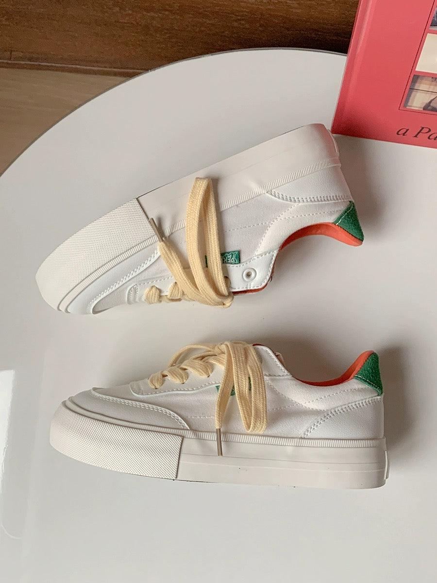 Lulu Dan Korean versatile white shoes for women 2023 new summer thin breathable canvas shoes student niche sneakers
