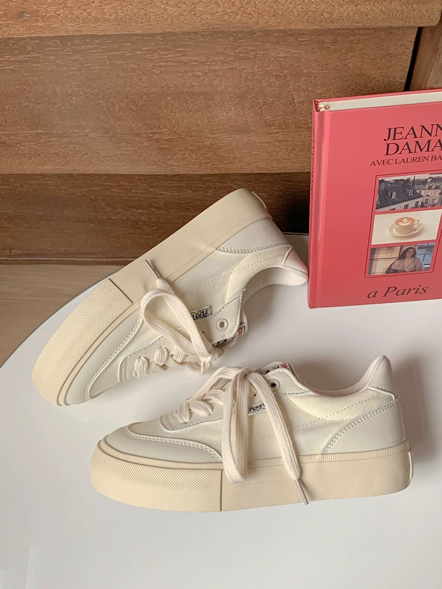 Lulu Dan Korean versatile white shoes for women 2023 new summer thin breathable canvas shoes student niche sneakers