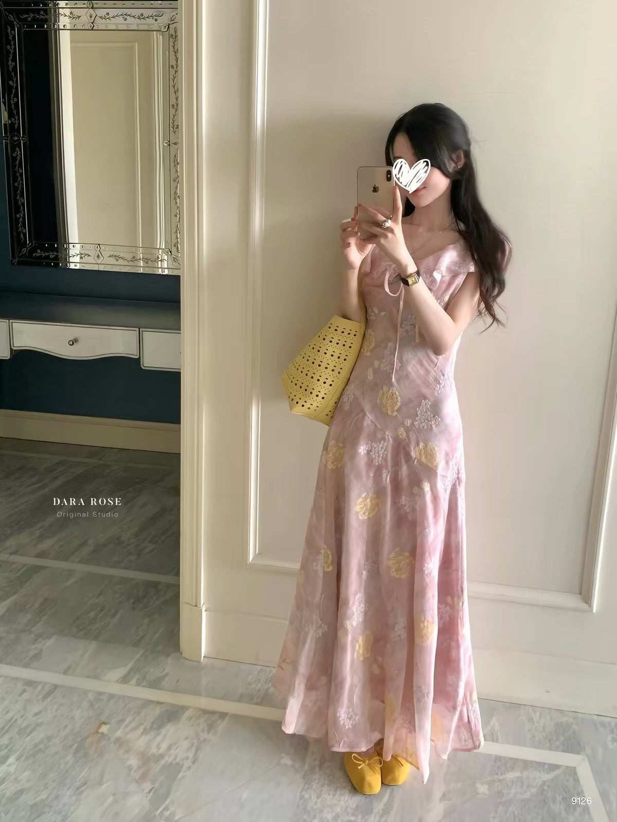 DARA ROSE Summer 2026 New Arrival: French Romantic Floral Ruffled Maxi Dress (Waist-Cinching & Slimming Fit)