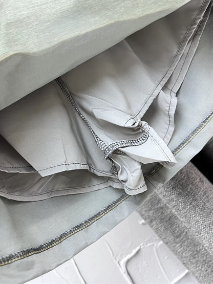 Yellow embellished retro workwear sports short skirt for women 2024 spring new anti-exposure high-waisted versatile a-line skirt