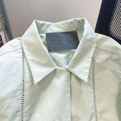 Japanese lazy Hong Kong style oversize short-sleeved shirt jacket for men and women summer high-end design niche half-sleeved tops