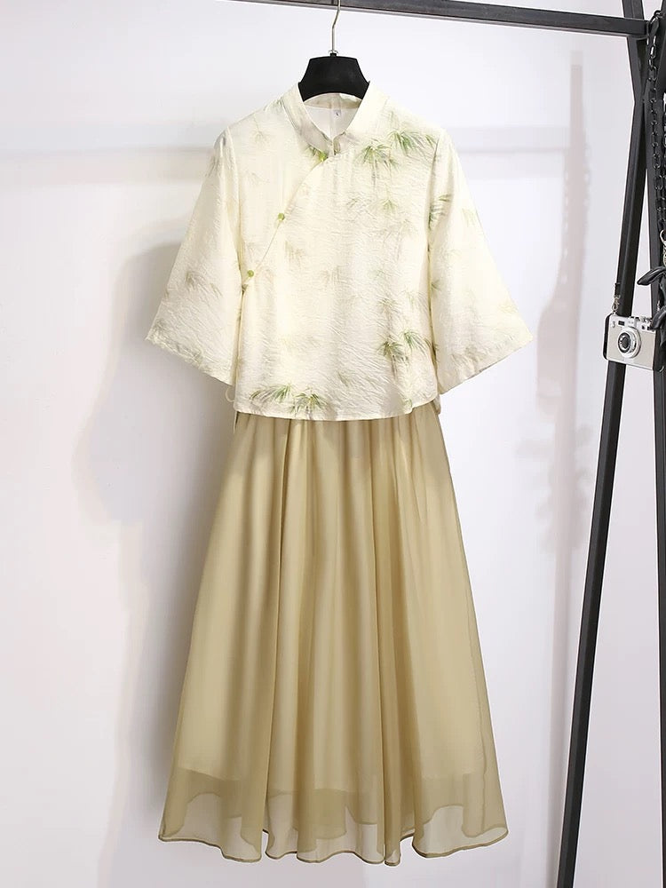 Early spring and autumn new Chinese style Hanfu skirt two-piece suit female adult 2025 summer new national style cheongsam dress