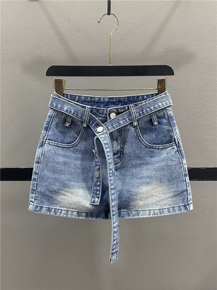 Women's Denim Midi Skirt, Spring 2026 New Arrival, High-Waisted, Slimming, A-line Bodycon Mini Skirt