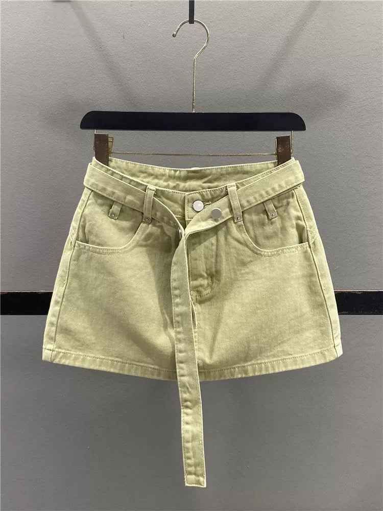 Women's Denim Midi Skirt, Spring 2026 New Arrival, High-Waisted, Slimming, A-line Bodycon Mini Skirt