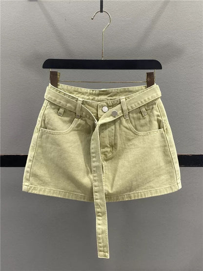 Women's Denim Midi Skirt, Spring 2026 New Arrival, High-Waisted, Slimming, A-line Bodycon Mini Skirt