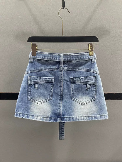 Women's Denim Midi Skirt, Spring 2026 New Arrival, High-Waisted, Slimming, A-line Bodycon Mini Skirt