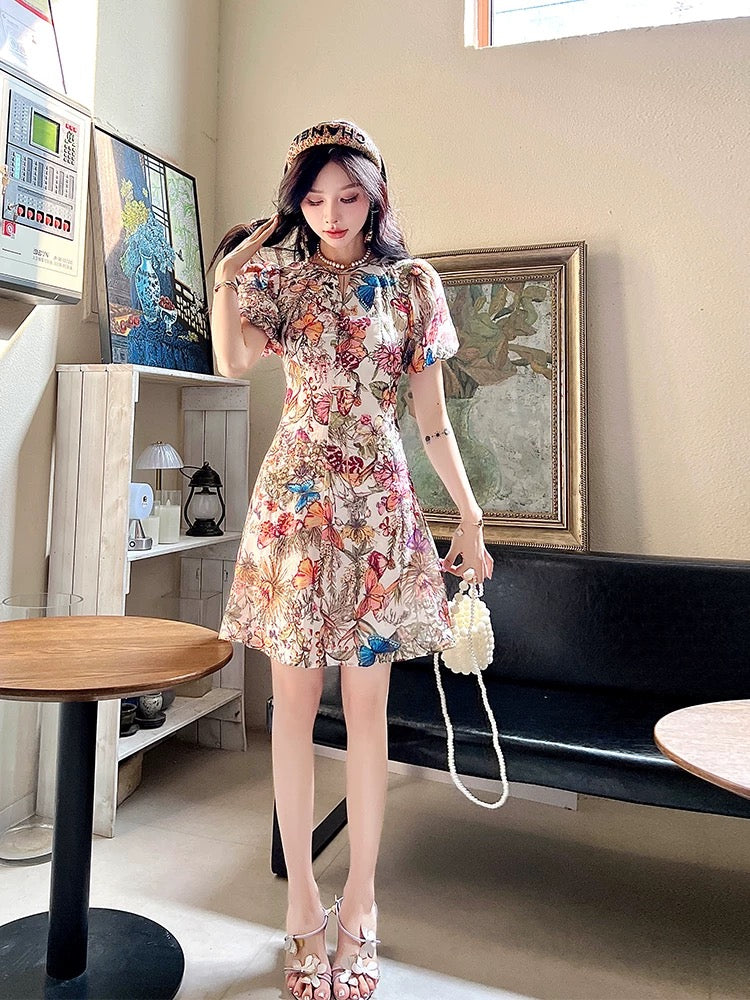 Summer dress for women 2025 new style women's summer skirt this year popular beautiful niche design slim floral dress