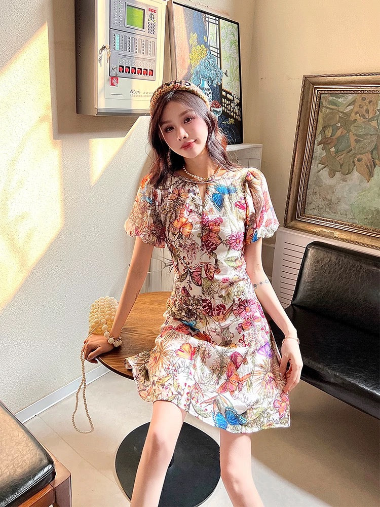 Summer dress for women 2025 new style women's summer skirt this year popular beautiful niche design slim floral dress