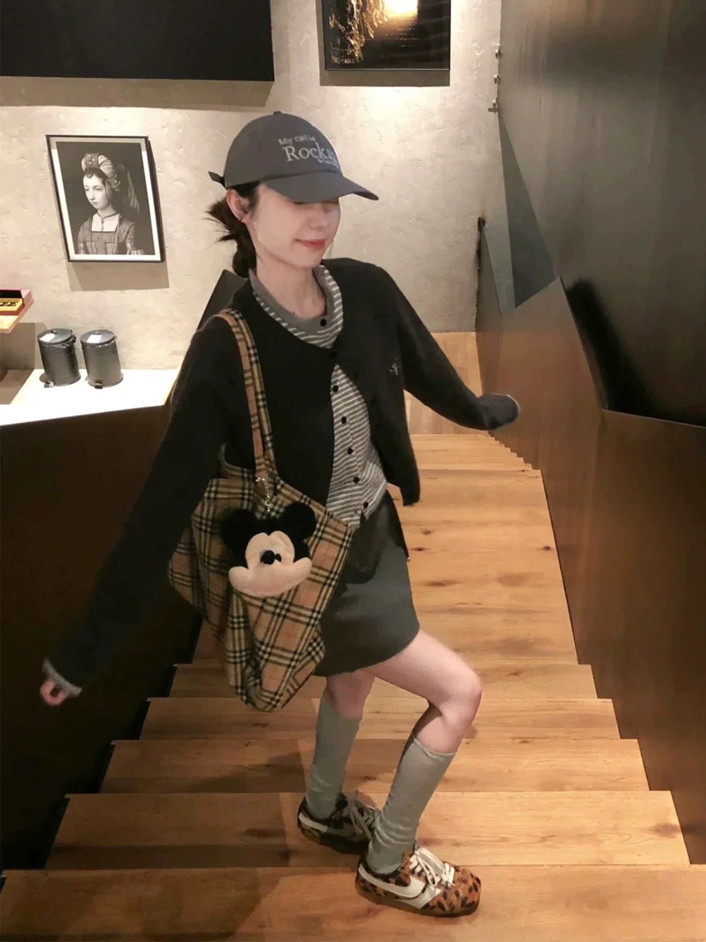 Miu series college style gray dress female 2025 new Korean style early autumn popular super hot wear a complete set