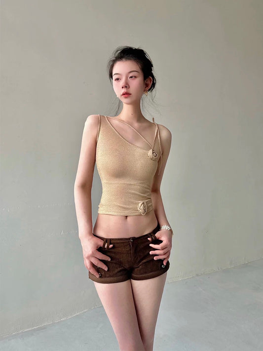 Ledisa original summer pure desire style cross oblique shoulder strap design vest female sexy suspenders gg1613