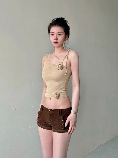 Ledisa original summer pure desire style cross oblique shoulder strap design vest female sexy suspenders gg1613