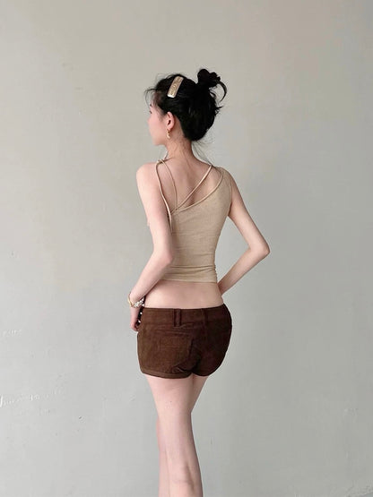 Ledisa original summer pure desire style cross oblique shoulder strap design vest female sexy suspenders gg1613