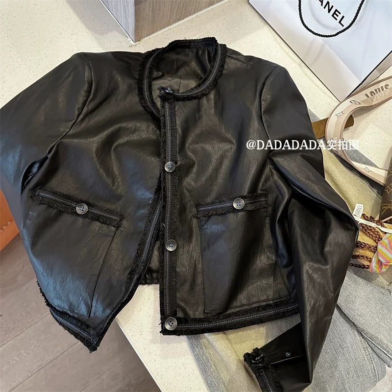 High-end retro small fragrance style lace short jacket women 25 autumn models niche design unique fashion jacket top