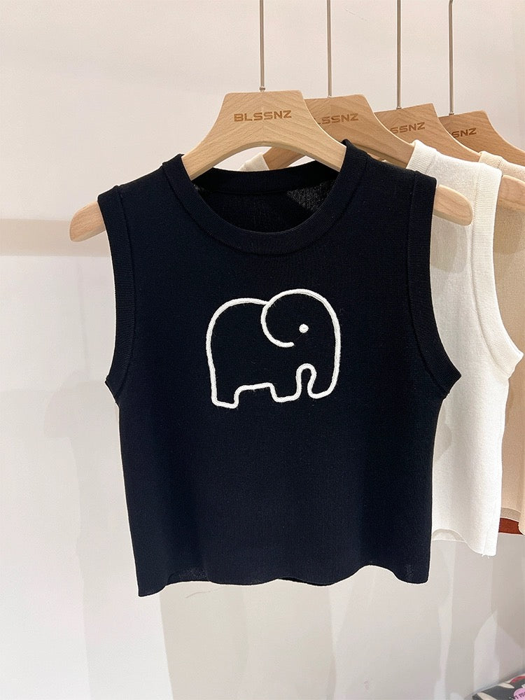 Ice silk white waistcoat sleeveless sweater for women summer sweet and spicy suspender chic short top vest for women summer outer wear