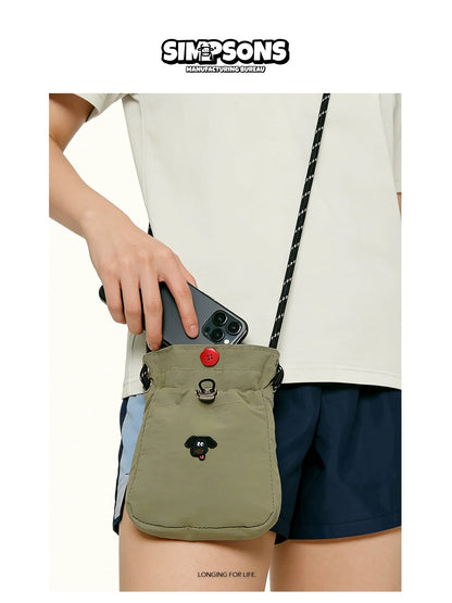SIMS Original Compact and Lightweight Phone Bag, Casual Crossbody Canvas Bag with Cartoon Embroidery Coin Purse