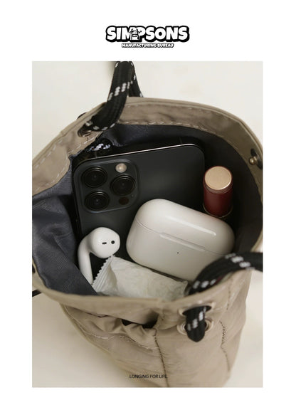 SIMS Original Compact and Lightweight Phone Bag, Casual Crossbody Canvas Bag with Cartoon Embroidery Coin Purse