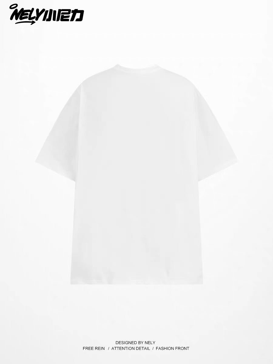 Women's Loose Casual Crew-Neck T-Shirt – Versatile Basic Short-Sleeve Top with "Lazy Puppy on Sofa" Print (Instagram Style)