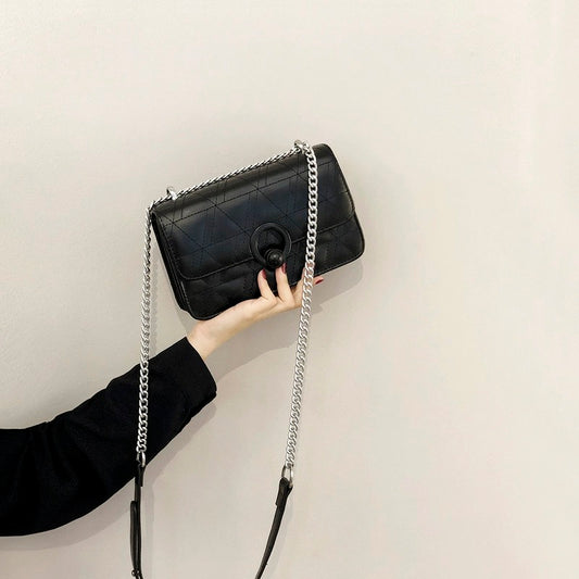 New small bag for women 2023 summer new Korean style versatile texture chain bag single shoulder crossbody bag embroidered small square bag