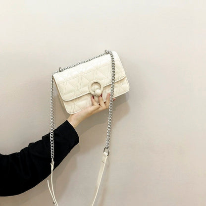 New small bag for women 2023 summer new Korean style versatile texture chain bag single shoulder crossbody bag embroidered small square bag