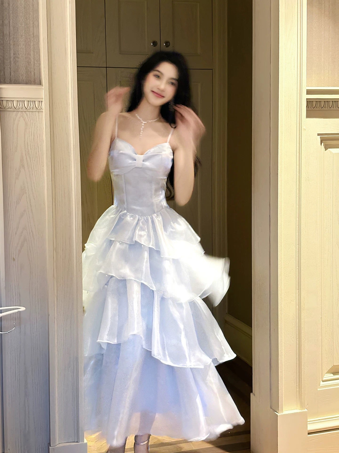 Good Job! [The Legend of the Blue Sea] French Chic Blue Spaghetti Strap Fitted Dress - Birthday Outfit