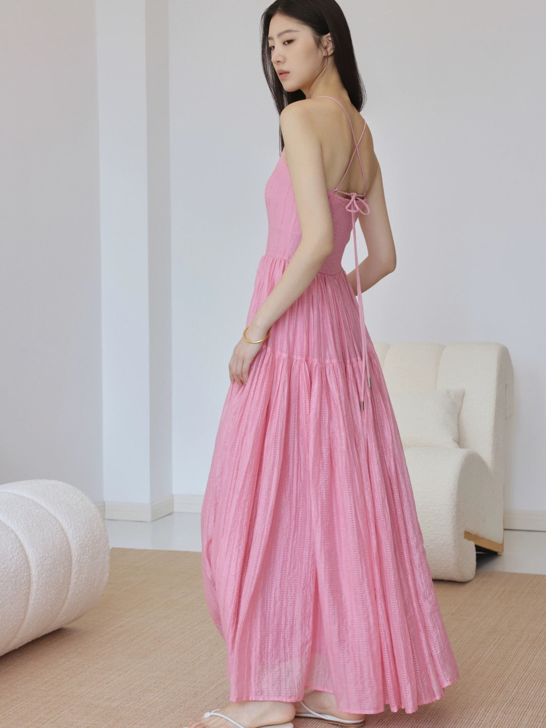 ilessisWANG 4m long lyocell suspender dress