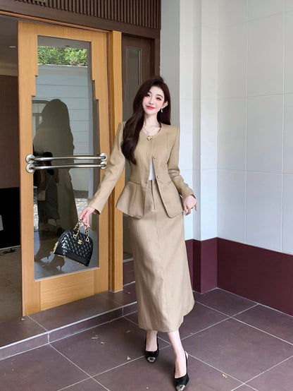 2024 new style small fragrance, beautiful, high-end, temperament, Tencel and hemp, chic and fashionable design, two-piece set Shenzhen Nanyou