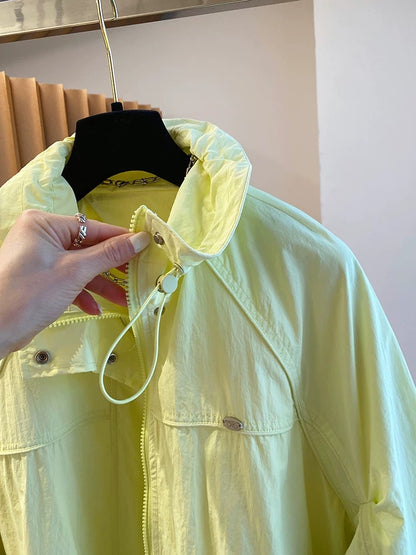 Korean high-end drawstring flower collar jacket for women Spring and Autumn 2025 new loose casual design niche tops