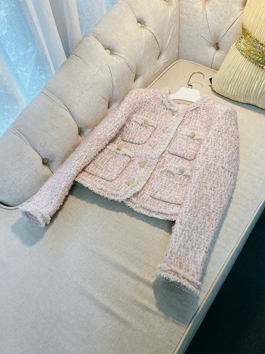 1TY4047790 French gentle pink Xiaoxiang celebrity style temperament high-end short rich daughter jacket female