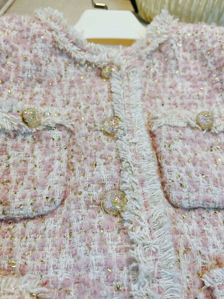 1TY4047790 French gentle pink Xiaoxiang celebrity style temperament high-end short rich daughter jacket female