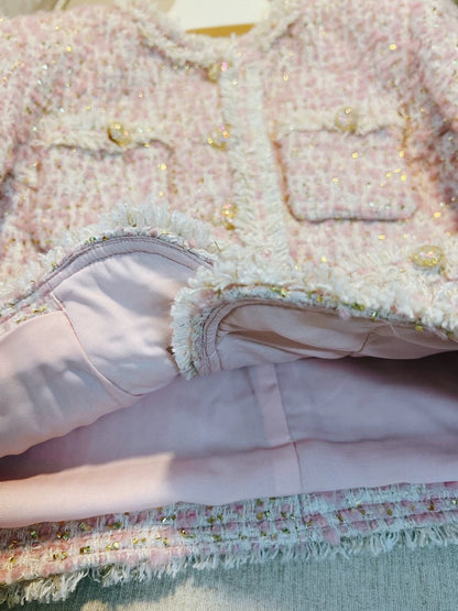 1TY4047790 French gentle pink Xiaoxiang celebrity style temperament high-end short rich daughter jacket female