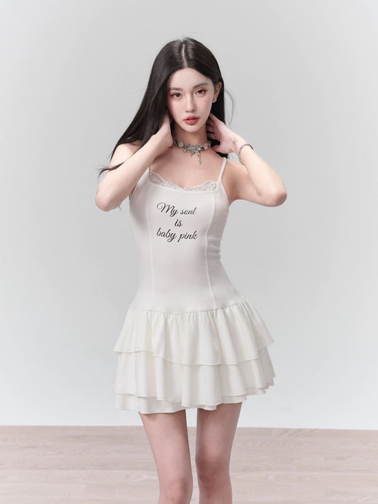 [Ready Stock] Fragile Store·Gem Elf Playful Slim Knitted Suspender Skirt Sweet Date Dress