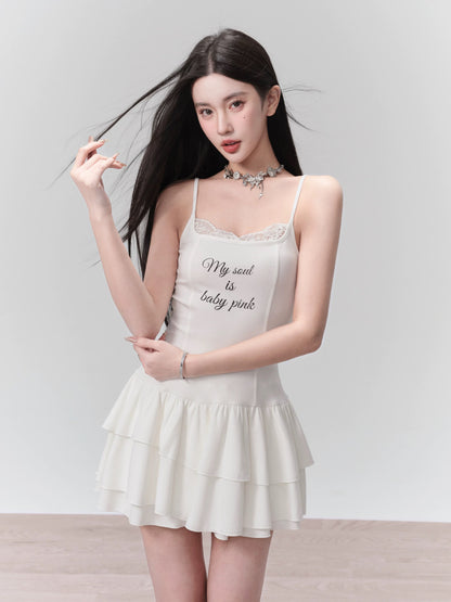 [Ready Stock] Fragile Store·Gem Elf Playful Slim Knitted Suspender Skirt Sweet Date Dress